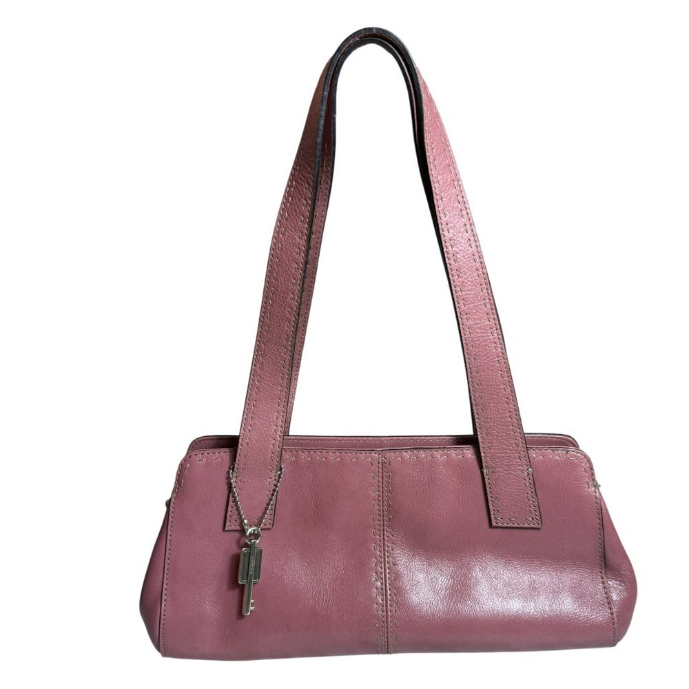 Fossil Vintage Leather Shoulder Bag – Mauve / Dusty Rose – Y2K